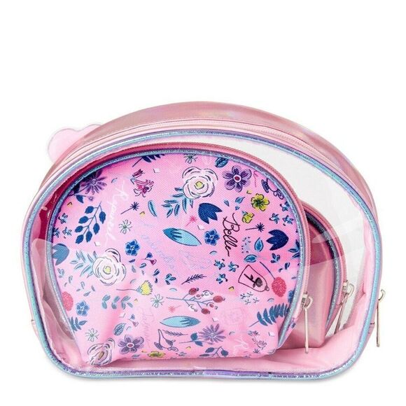 🆕NWT Disney Princess Girls' Pink Clear Pouch 3-Piece Set - Picture 3 of 4